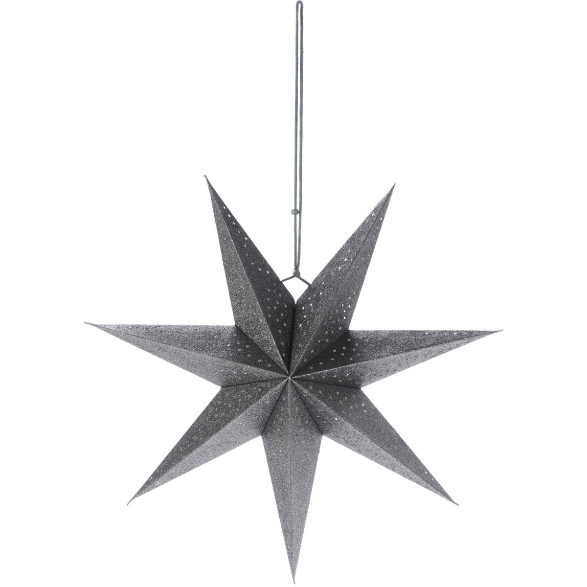 Silver Christmas Star | 7-Pointed Silver Paper Hanging Decoration - 45cm Ornament - Tophatter Daily Deals