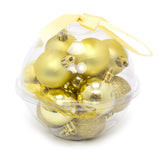 14 Piece Gold Mini Christmas Tree Bauble Box | Xmas Hanging Balls Christmas Tree Ornaments Decorations | Set Of Baubles Baubles - Tophatter Daily Deals