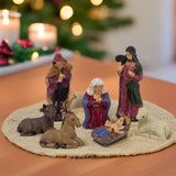 7-Piece Mini Christmas Nativity Set | Traditional Holy Family Figurines Nativity Set - Tophatter Daily Deals