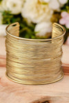 Gold Casual Metal Open Cuff Layered Wire Bracelet Bracelets - Tophatter Daily Deals