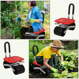 Garden Cart with Wheels Adjustable Swivel Seat Gardening Tools - Tophatter Daily Deals