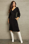 Culture Code Full Size Surplice Flare Ruching Dress Casual Dresses - Tophatter Daily Deals