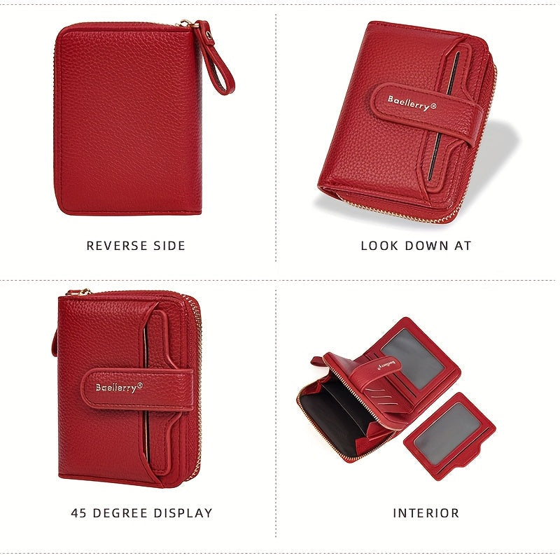 Compact Zip Bifold Wallet with Snap Card Flap and ID Windows Handbags & Wallets - Tophatter Daily Deals