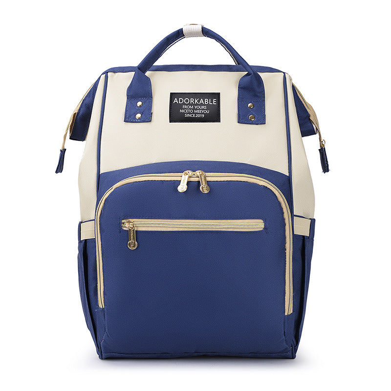 Backpack Lightweight Baby Diaper Bag Upgrade Large Capacity Wet And Dry Baby Products Pack Blue Beige 0 - Tophatter Daily Deals