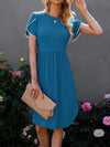 Round Neck Petal Sleeve Dress Casual Dresses - Tophatter Daily Deals