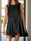 Pleated Round Neck Sleeveless Mini Dress Casual Dresses - Tophatter Daily Deals