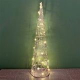 Gold Cone LED Christmas Tree | Warm White Pre-lit Light-Up Tree Cone - 60cm LED Light - Tophatter Daily Deals