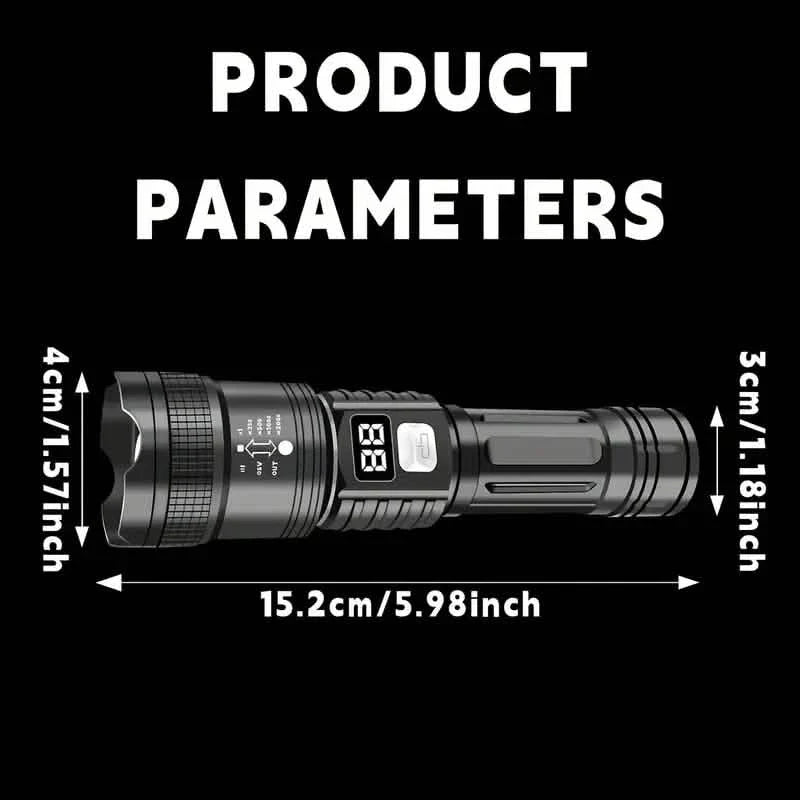 Ultra-Bright Tactical LED Flashlight – 3 Modes, USB Rechargeable, 600 Lumen, Outdoor, Hiking & Camping Outdoor Recreation - Tophatter Daily Deals