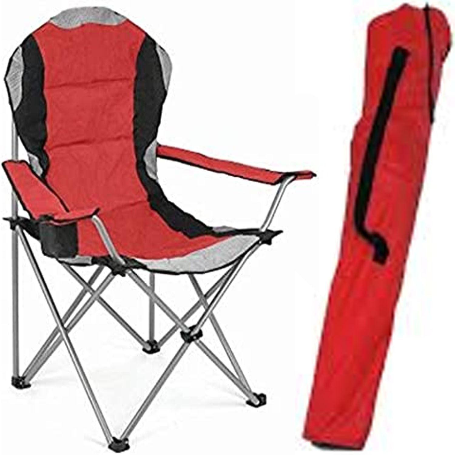 Outdoor Camping Chair - Padded Folding Camping Deluxe Fold Chairs High Back With Cup Holder & Carry Bag Personal Care - Tophatter Daily Deals