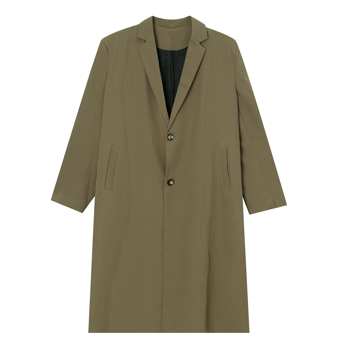 Lightweight Relaxed Men’s Overcoat - Long Polyester Spring Khaki 3D Changing Face Moving Picture Frame - Tophatter Daily Deals