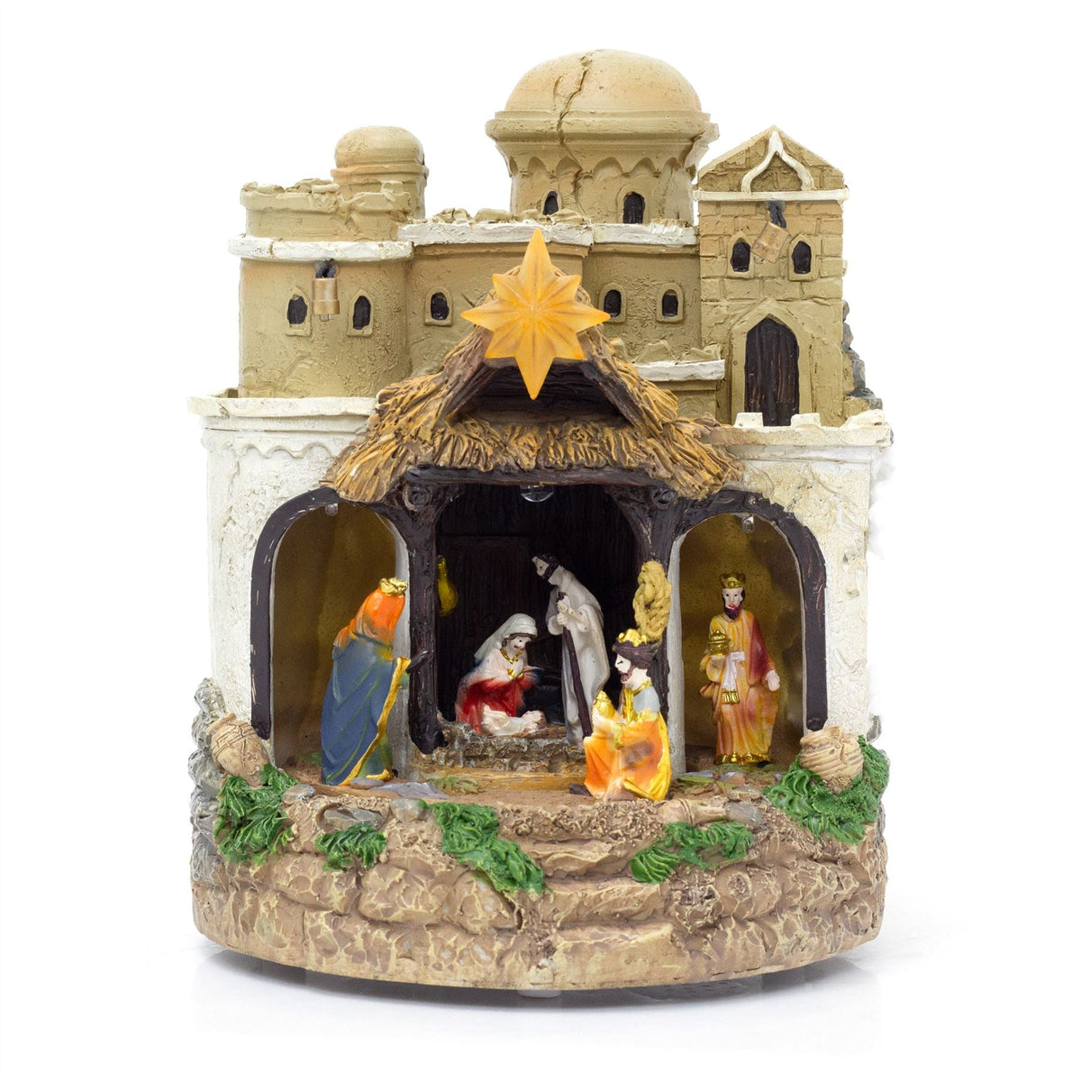 LED Musical Nativity Scene | Light-up Animated Festive Nativity Set Decoration Nativity Set - Tophatter Daily Deals