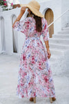 Printed Tied Half Sleeve Slit Dress Casual Dresses - Tophatter Daily Deals