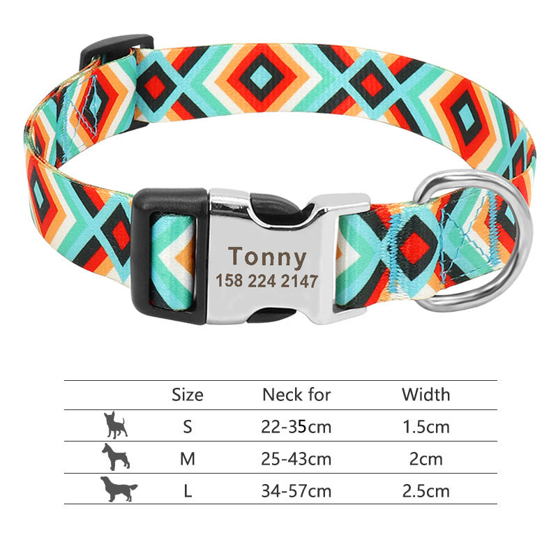 Adjustable Nylon Dog Collar Personalized Dogs Cat ID 147Green 7 - Tophatter Daily Deals