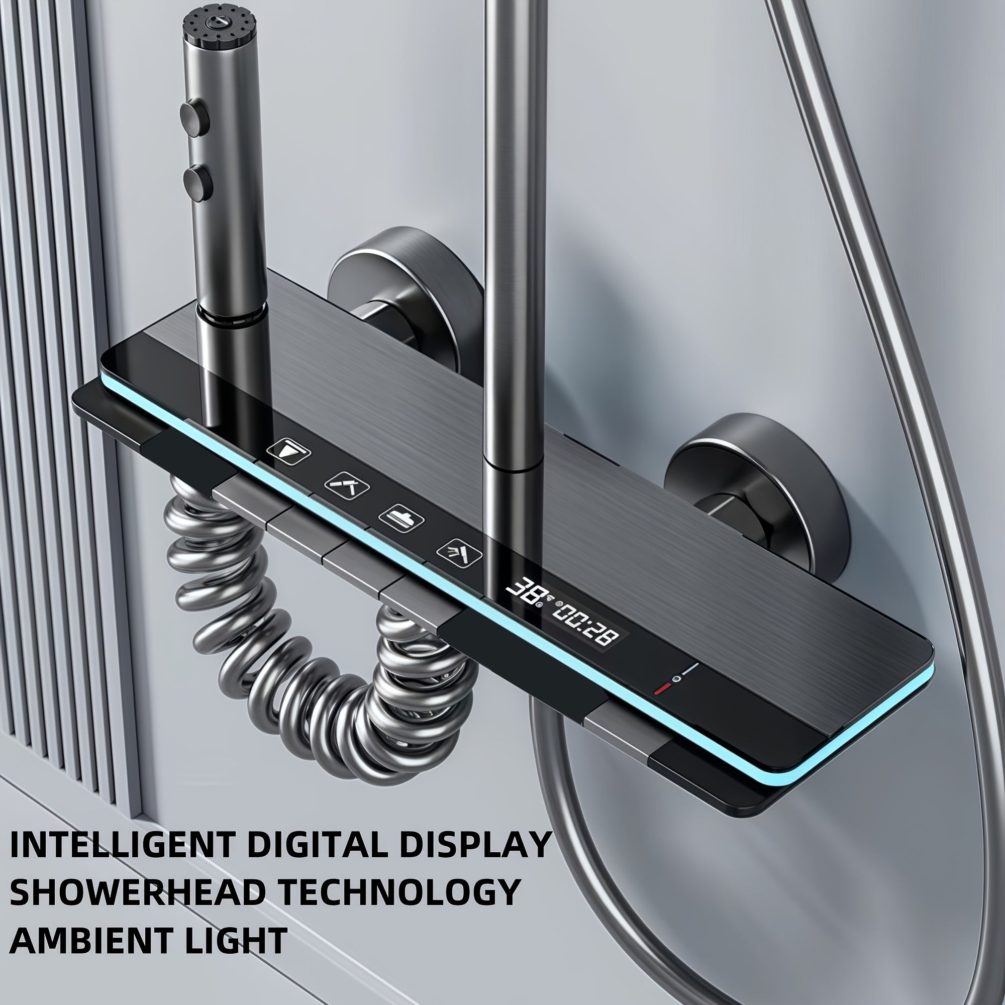 Shower Piano Light Wall-Mounted Rain System Shower Accessories - Tophatter Daily Deals