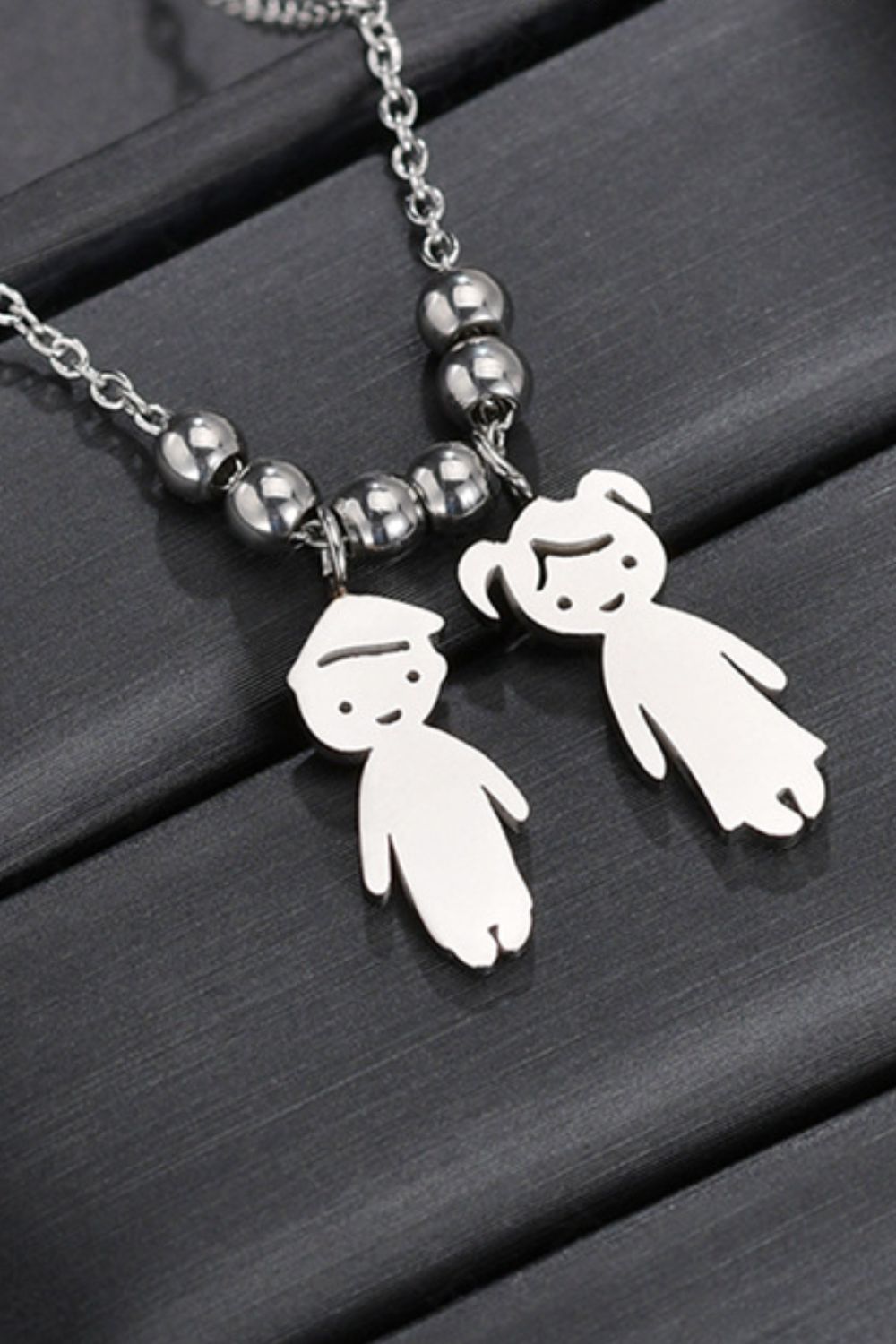 Boy and Girl Pendant Stainless Steel Necklace Necklaces - Tophatter Daily Deals