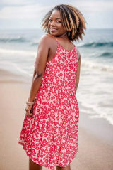 Printed Square Neck Mini Cami Dress Casual Dresses - Tophatter Daily Deals