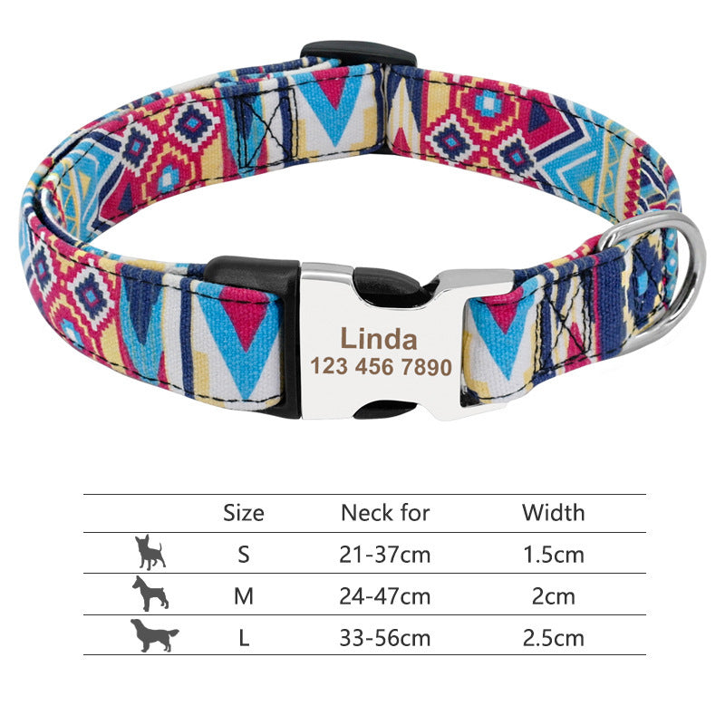 Adjustable Nylon Dog Collar Personalized Dogs Cat ID 019LBlue 7 - Tophatter Daily Deals