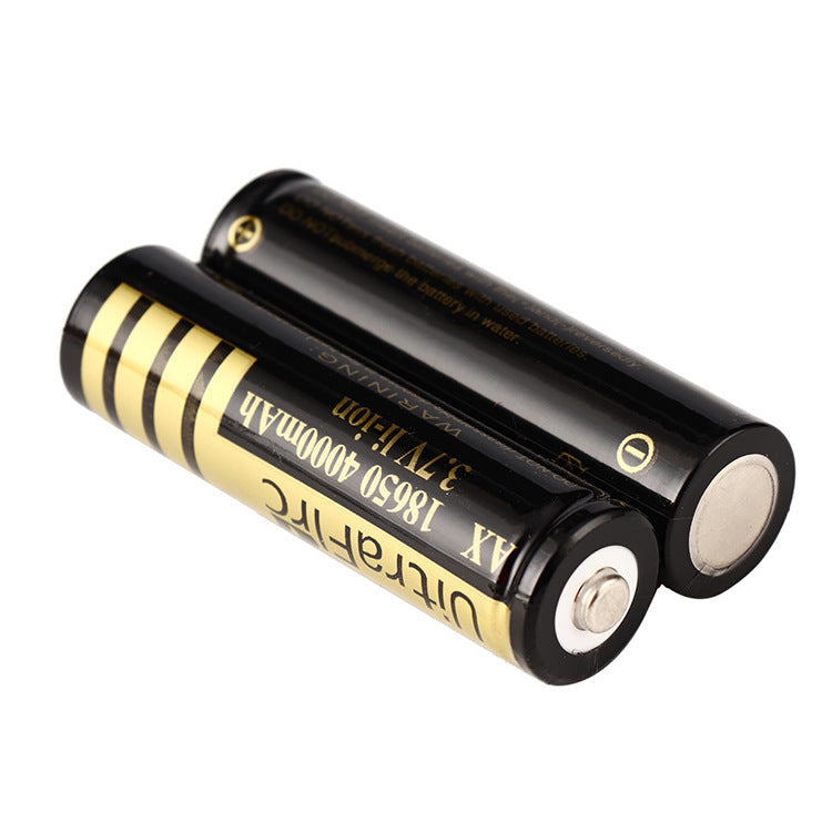 18650 Pointed Lithium Battery For Strong Light Flashlights Black 0 - Tophatter Daily Deals