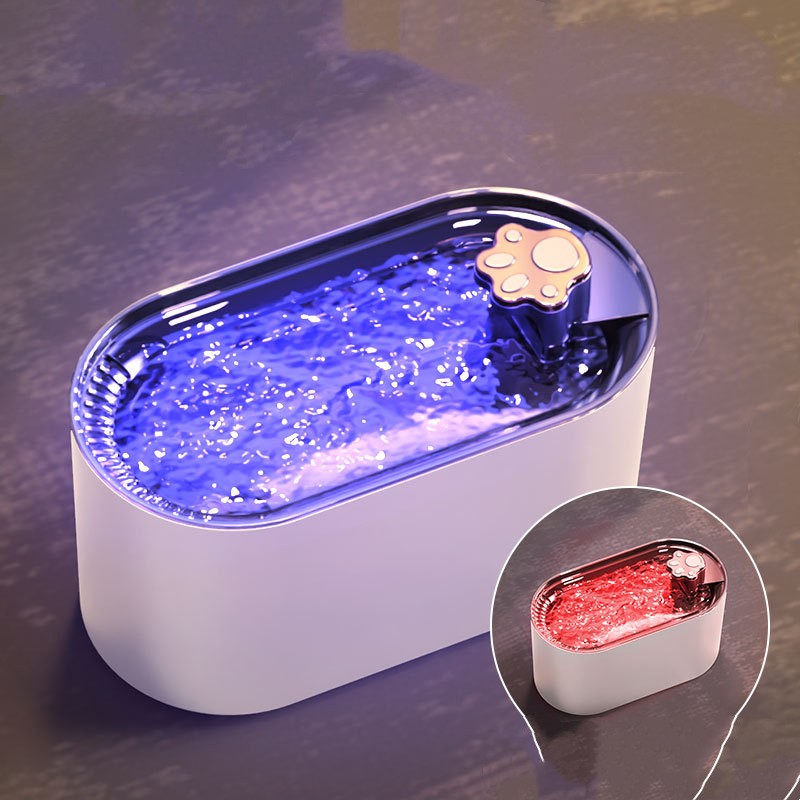 3L Cat Water Fountain Filter Automatic Drinker For Dogs Cats Pet Water Dispenser Ultra-Quiet Water Dispenser With LED Light Pet Products Ore white highend models USB socket 5V 0 - Tophatter Daily Deals