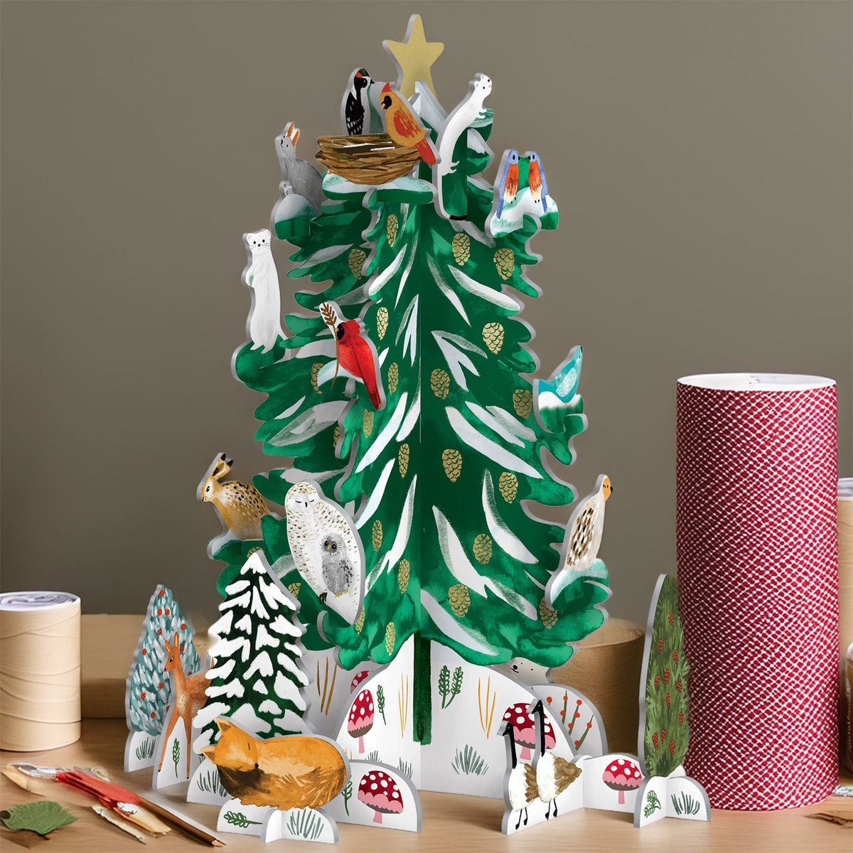 3D Pop & Slot Christmas Conifer Free Standing Christmas Advent Calendar Advent Calendar - Tophatter Daily Deals