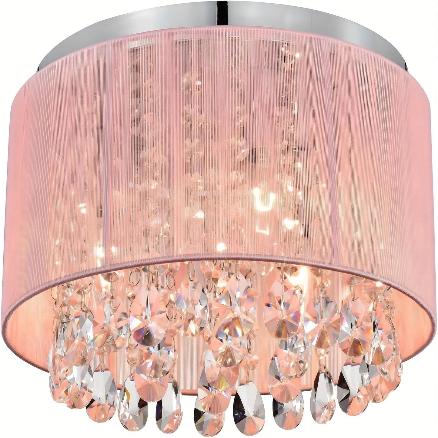 Crystal Chandelier Flush Mount Ceiling Light Chandeliers - Tophatter Daily Deals