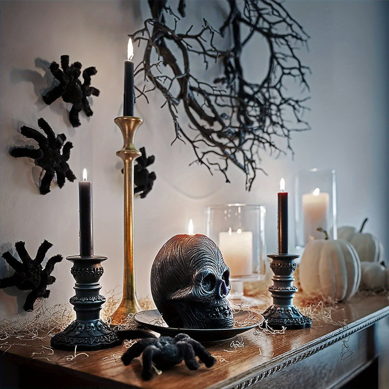 Halloween Wreath with Pre-Lit Black Art Deco Halloween - Tophatter Daily Deals