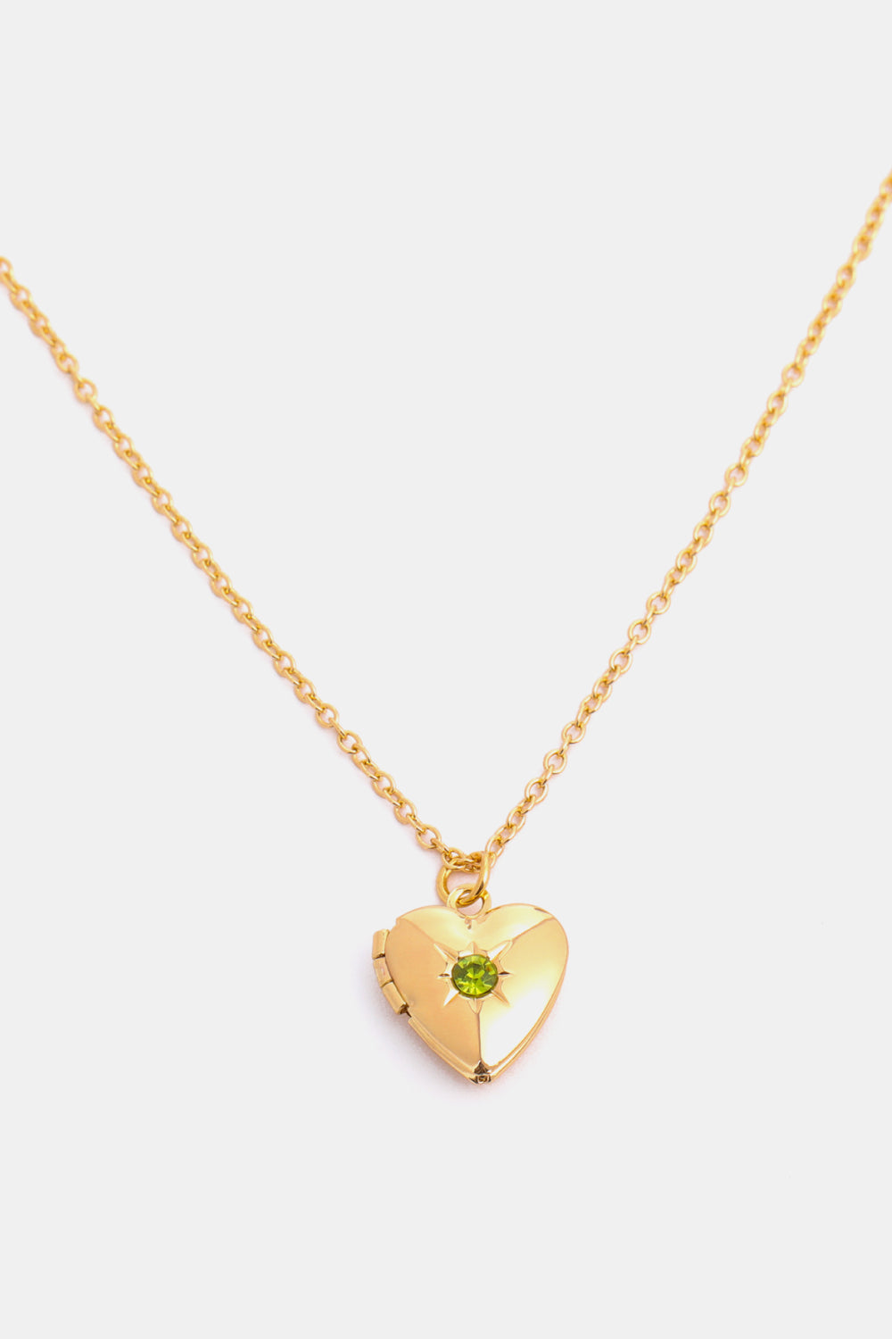 Zircon Heart Shape 14K Gold-Plated Pendant Necklace August One Size Necklaces - Tophatter Daily Deals