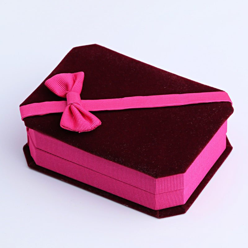 Bowknot Necklace Couple Ring Gift Box 0 - Tophatter Daily Deals
