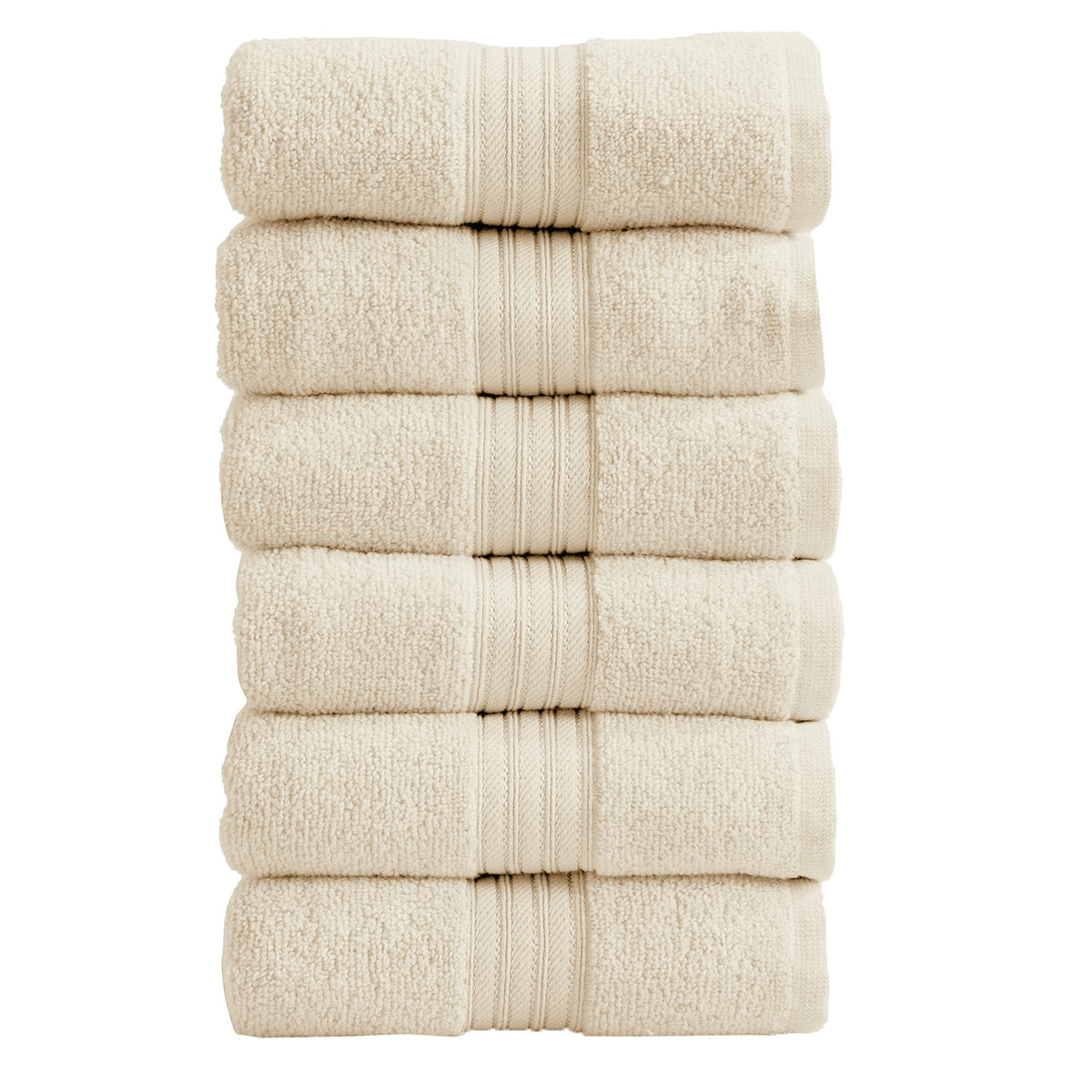 Cotton Terry Bath Towel Set - Cooper Collection Hand Towel (Pack of 6) Buttermilk Bath - Tophatter Daily Deals