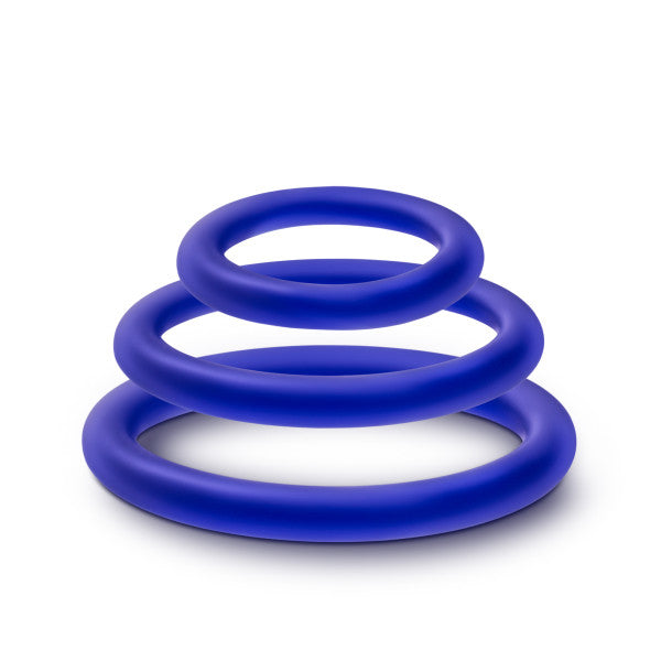 Performance Silicone Cock Ring 3 Pc Set Indigo for Stamina > Cock Ring > Sets - Tophatter Daily Deals