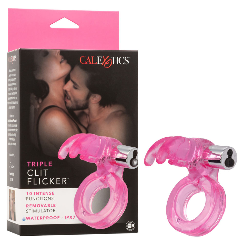 Triple Clit Flicker Vibrator Toy > Cock Ring > Vibrating - Tophatter Daily Deals
