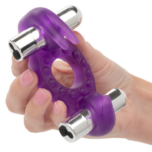 Rockin Rabbit Wireless Vibrating Cock Ring – Soft Stretchy Enhancer with Removable 3-Speed Bullets > Cock Ring > Vibrating - Tophatter Daily Deals