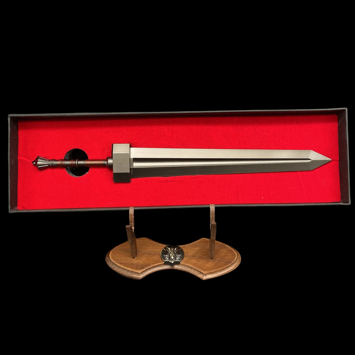 Metal ER Swords Metal Weapons Mini Replica 32 Options 30CM Classical Greatsword & Oak Wood Stand - Tophatter Daily Deals