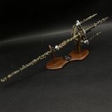 Metal ER Swords Metal Weapons Mini Replica 32 Options Mohgwyn's Sacred Spear & Oak Wood Stand - Tophatter Daily Deals