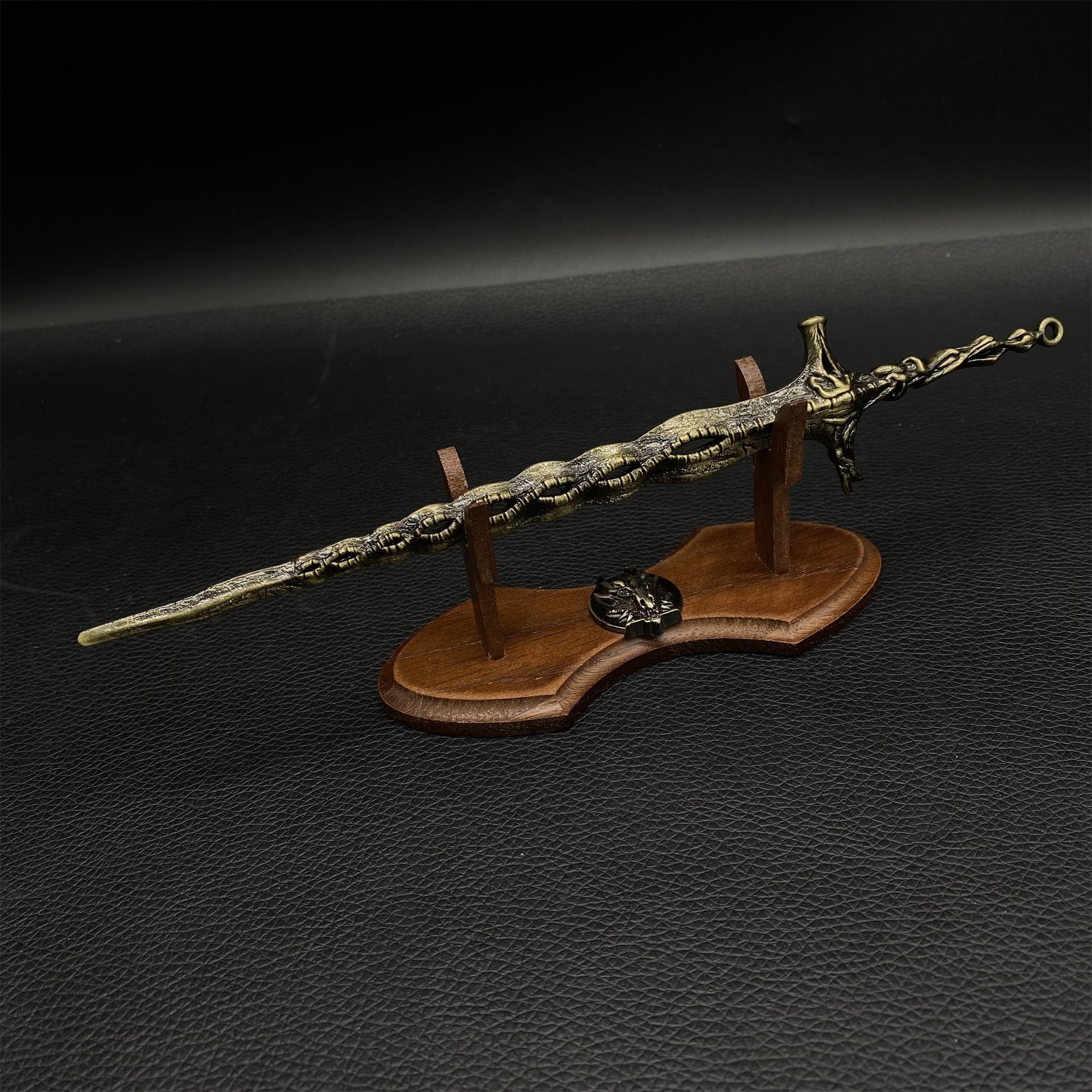 Metal ER Swords Metal Weapons Mini Replica 32 Options Sacred Relic Sword & Oak Wood Stand - Tophatter Daily Deals