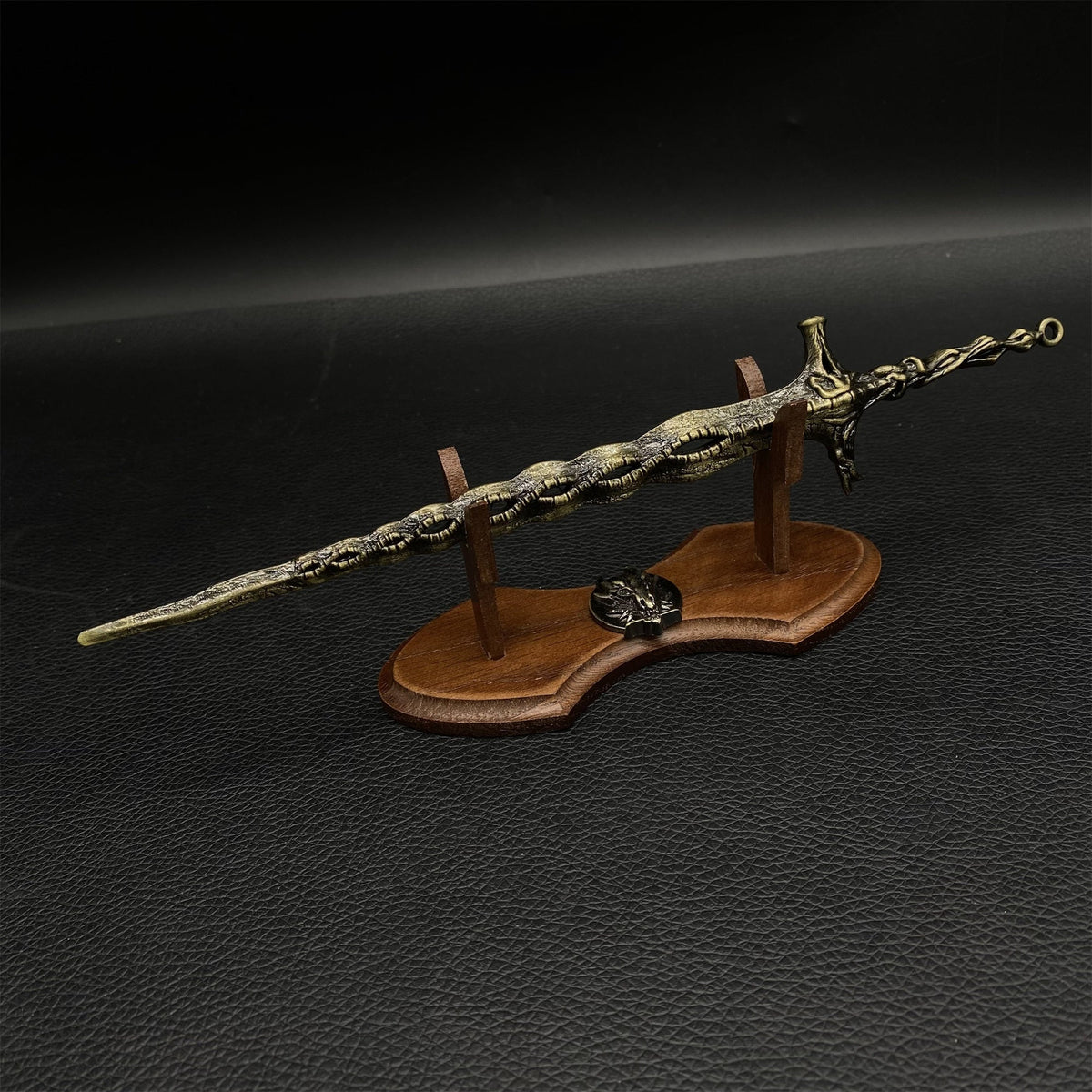 Metal ER Swords Metal Weapons Mini Replica 32 Options Sacred Relic Sword & Oak Wood Stand - Tophatter Daily Deals