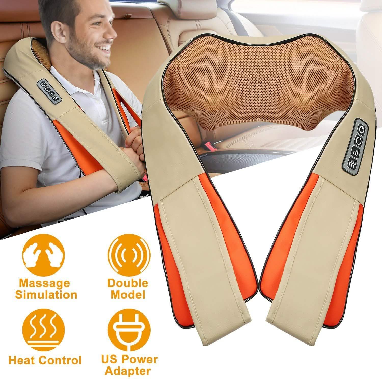 Electric Back Massage Cape with Heat Deep Tissue 3D Kneading Massage Health & Wellness - Tophatter Daily Deals