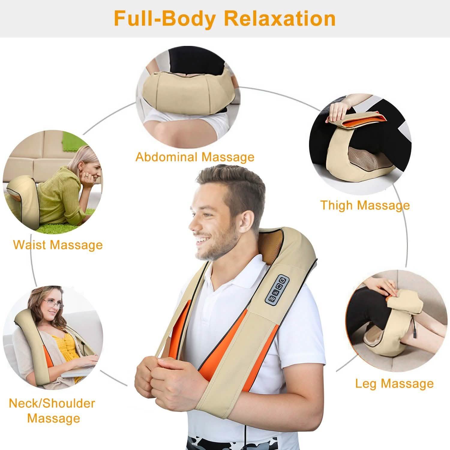 Electric Back Massage Cape with Heat Deep Tissue 3D Kneading Massage Health & Wellness - Tophatter Daily Deals