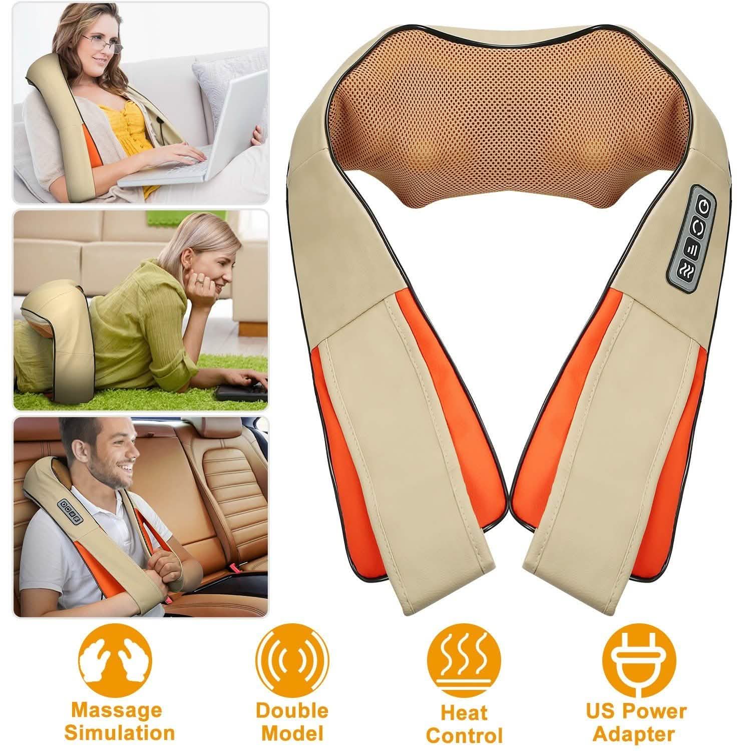 Electric Back Massage Cape with Heat Deep Tissue 3D Kneading Massage Health & Wellness - Tophatter Daily Deals