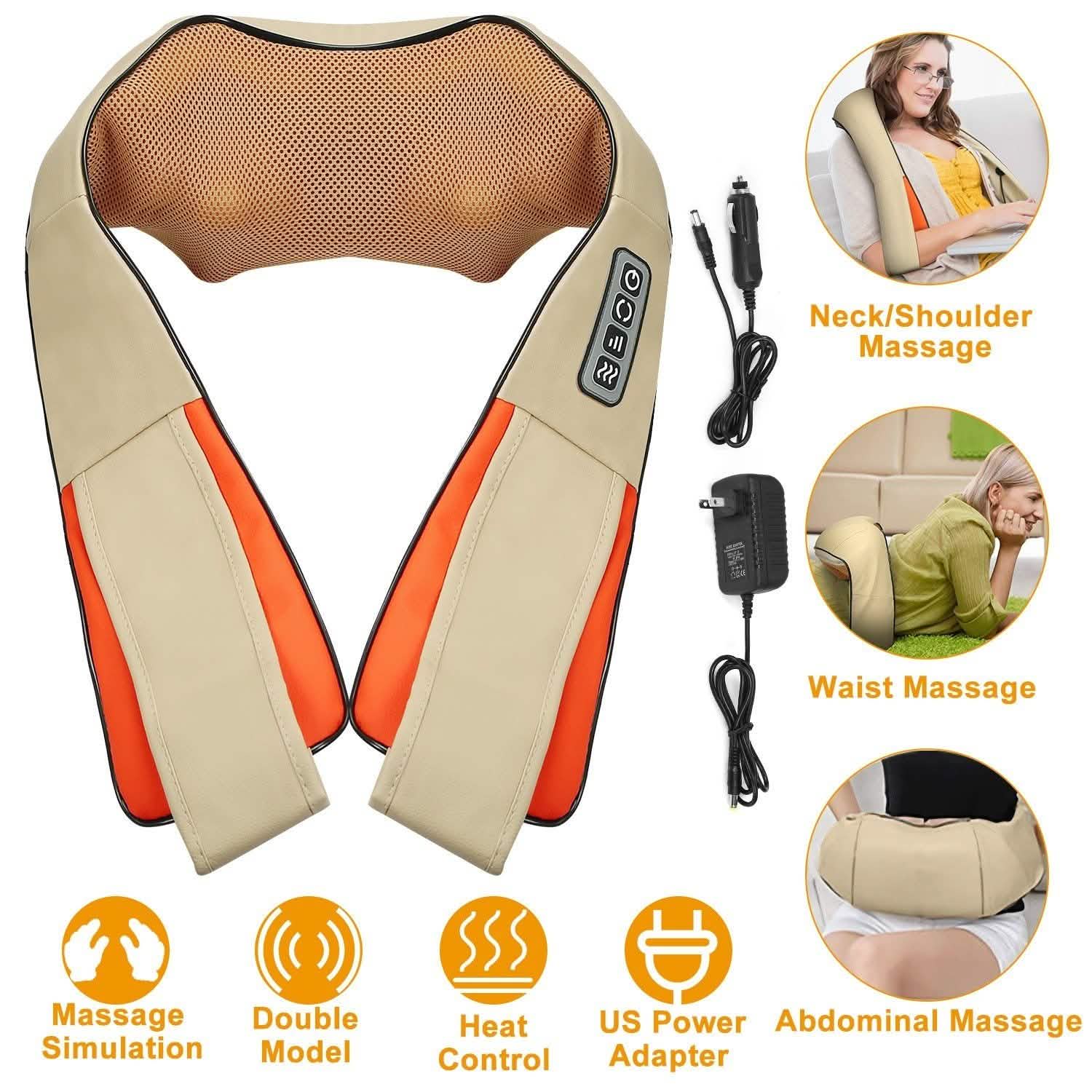 Electric Back Massage Cape with Heat Deep Tissue 3D Kneading Massage Health & Wellness - Tophatter Daily Deals