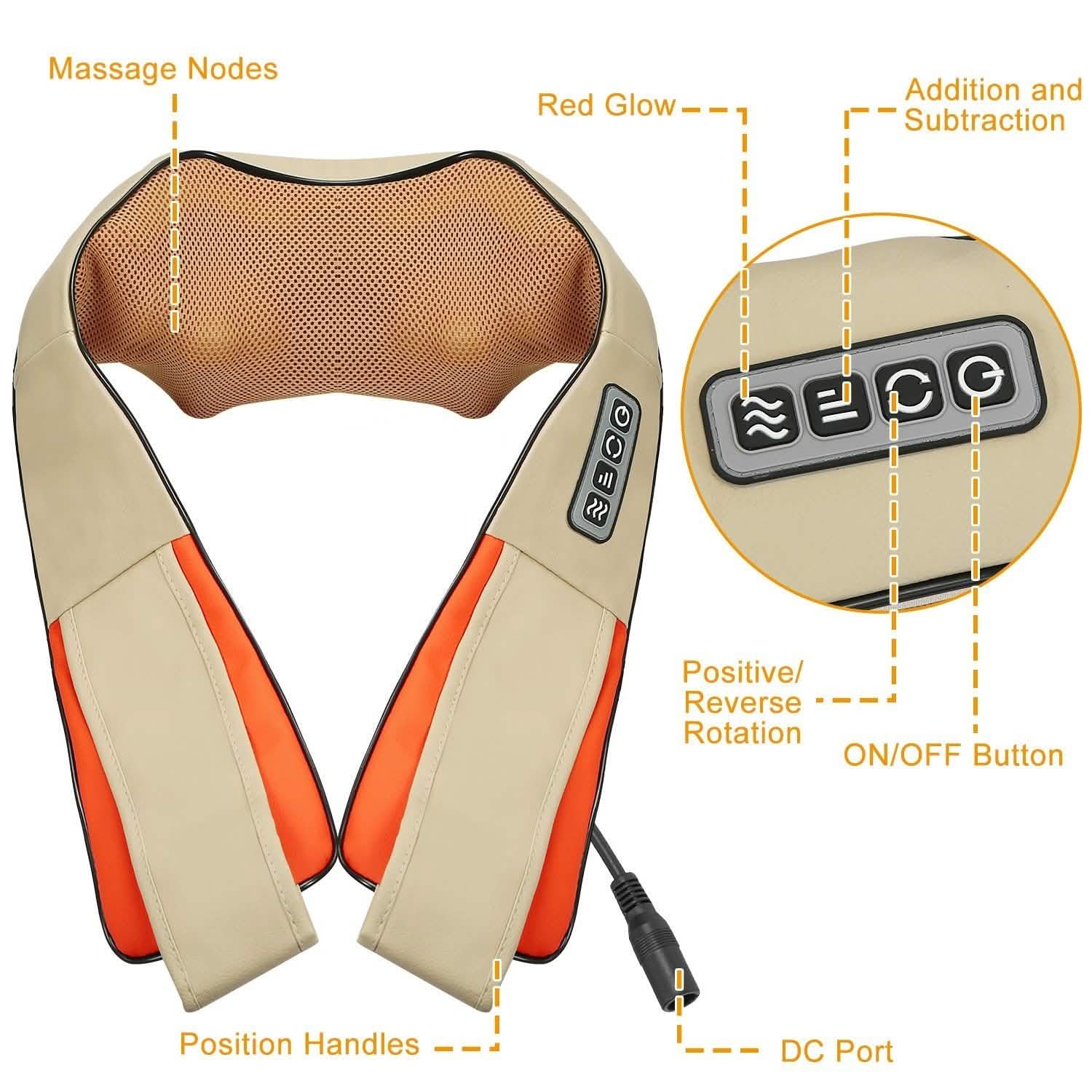 Electric Back Massage Cape with Heat Deep Tissue 3D Kneading Massage Health & Wellness - Tophatter Daily Deals