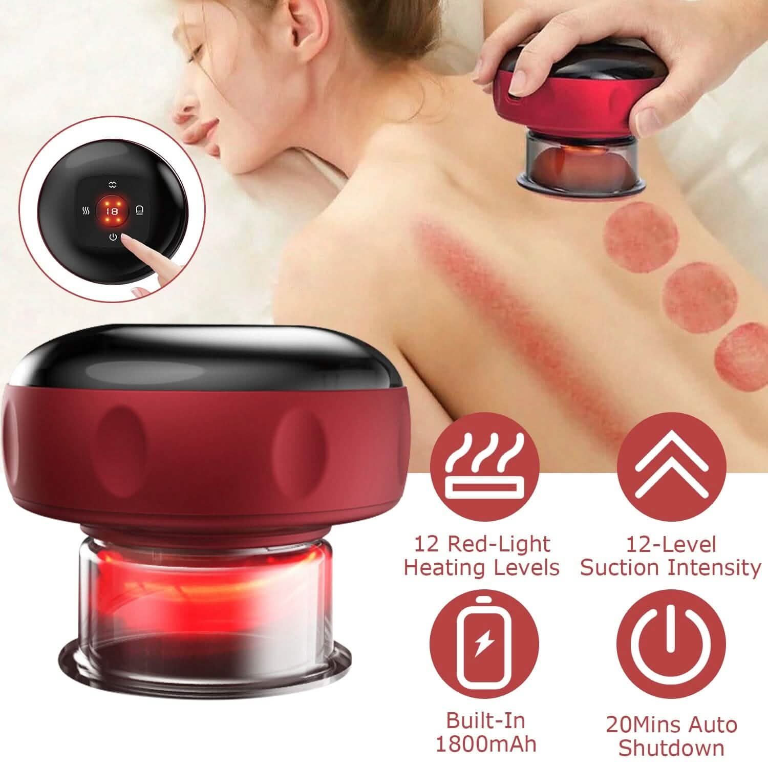 Electric Back Scraping Machine Vacuum Therapy Cupping Device Health & Wellness - Tophatter Daily Deals