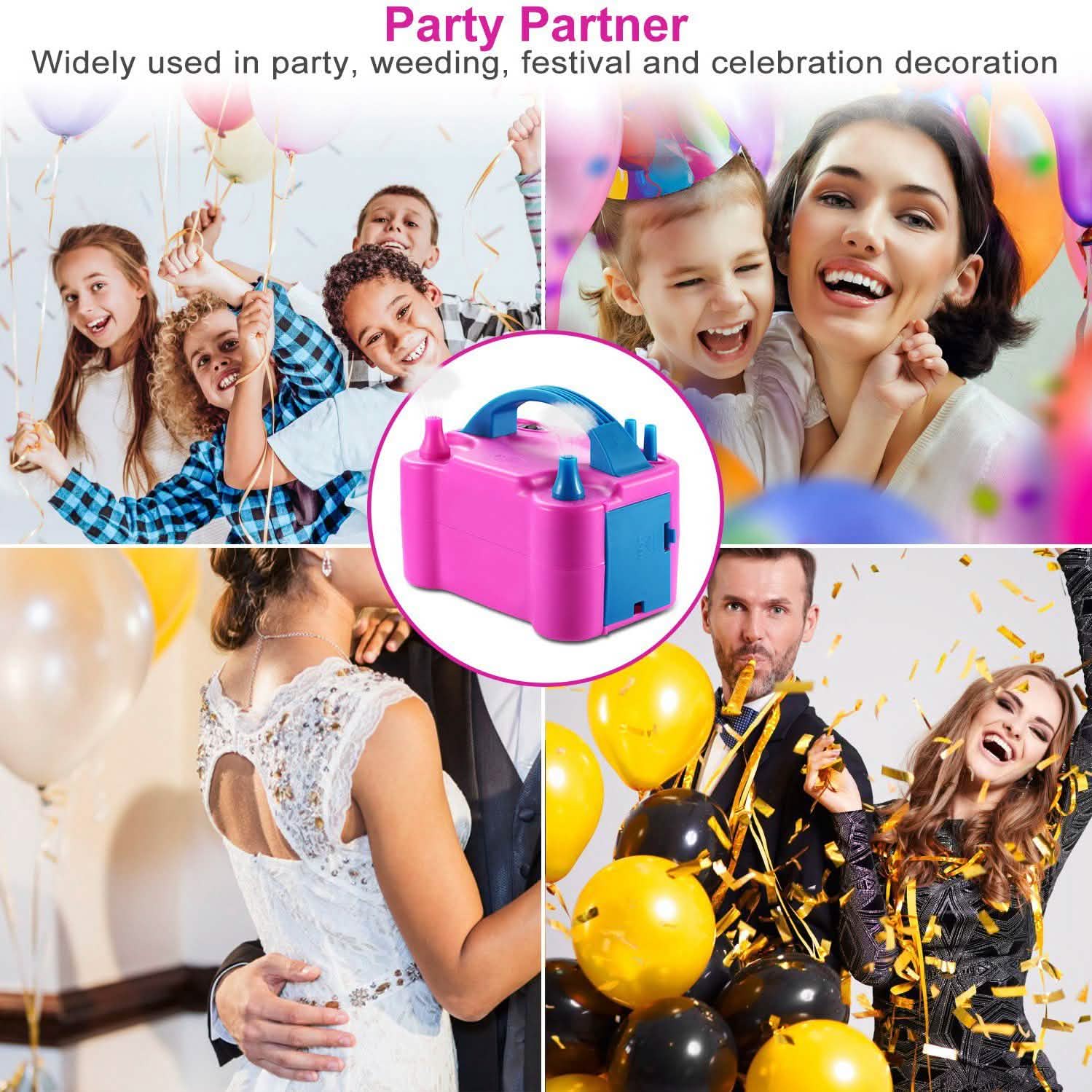 Electric Balloon Pump 600W Balloon Blower Inflator Dual Nozzle Everything Else - Tophatter Daily Deals