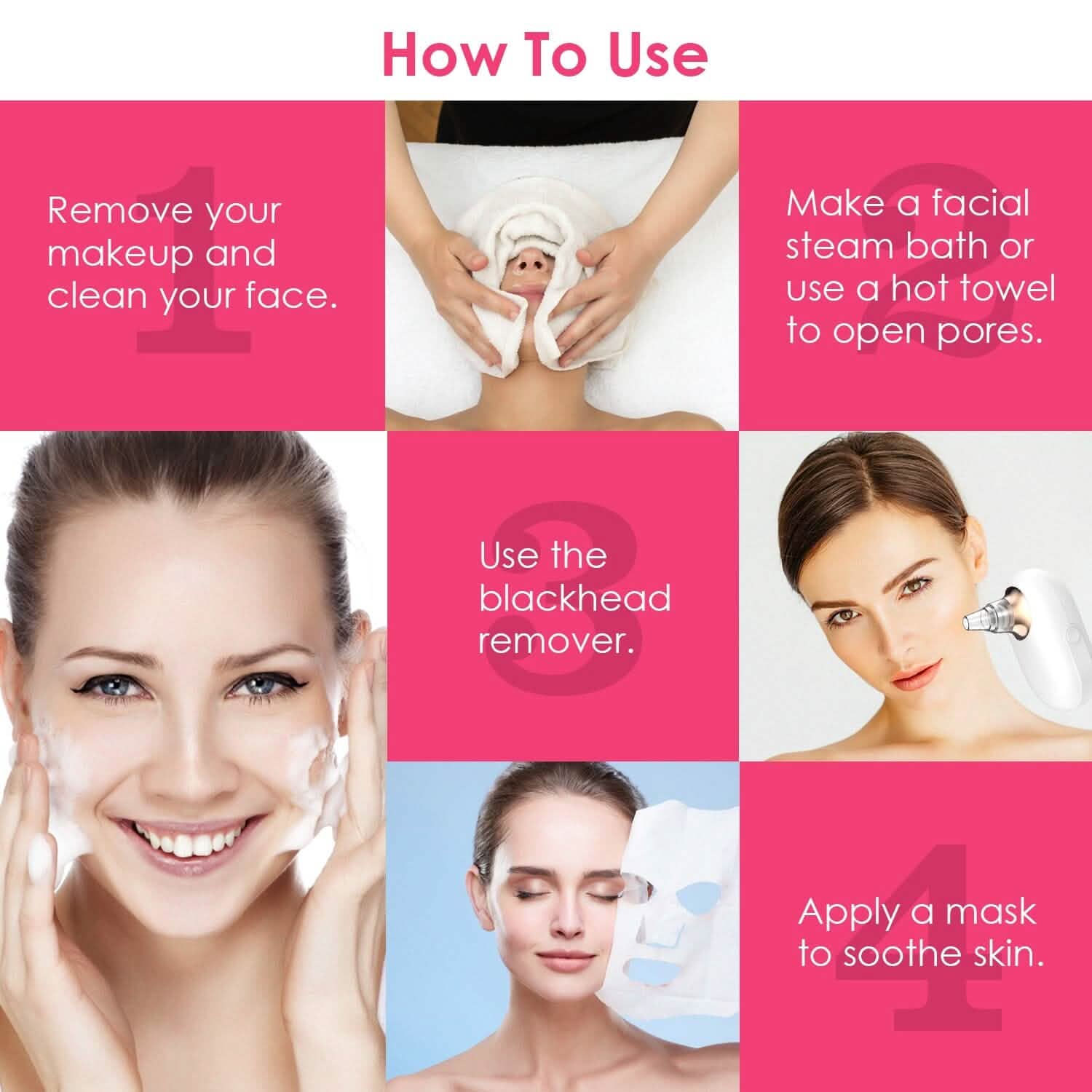 Electric Blackhead Comedone Extractor Tool Facial Pore Cleaner Beauty & Personal Care - Tophatter Daily Deals