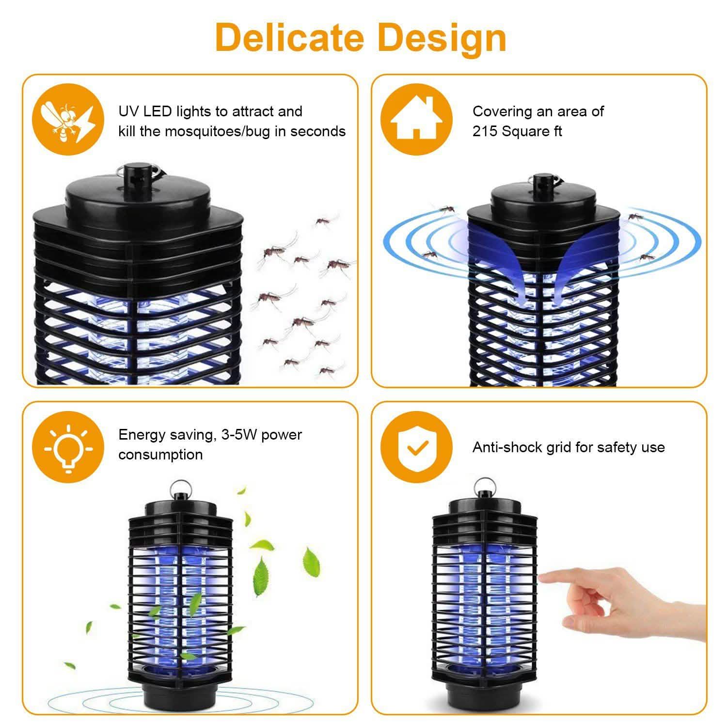 Electric Bug Zapper UV Light Flying Zapper Insect Killer Lamp Pest Control - Tophatter Daily Deals