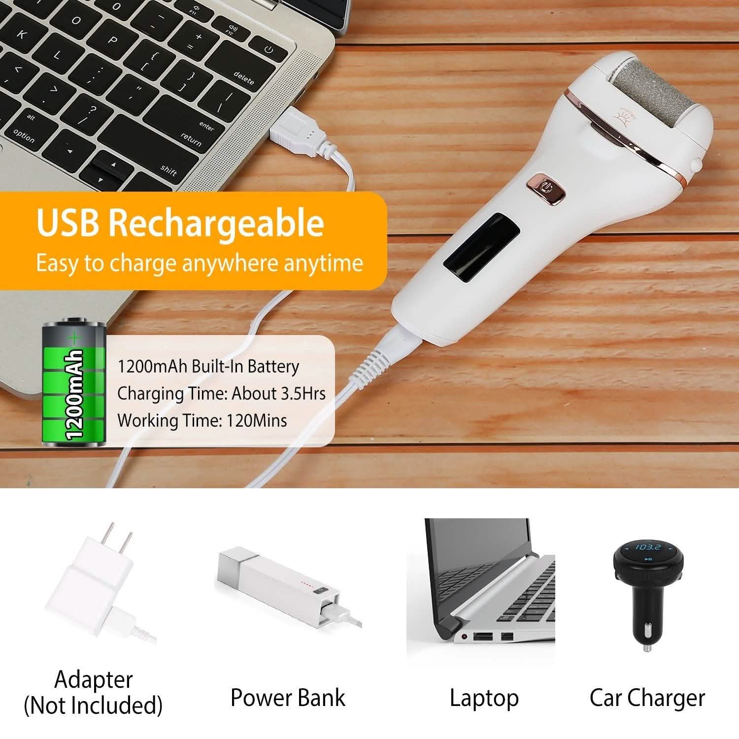 Electric Callus Remover USB Rechargeable Foot Scrubber Beauty & Personal Care - Tophatter Daily Deals