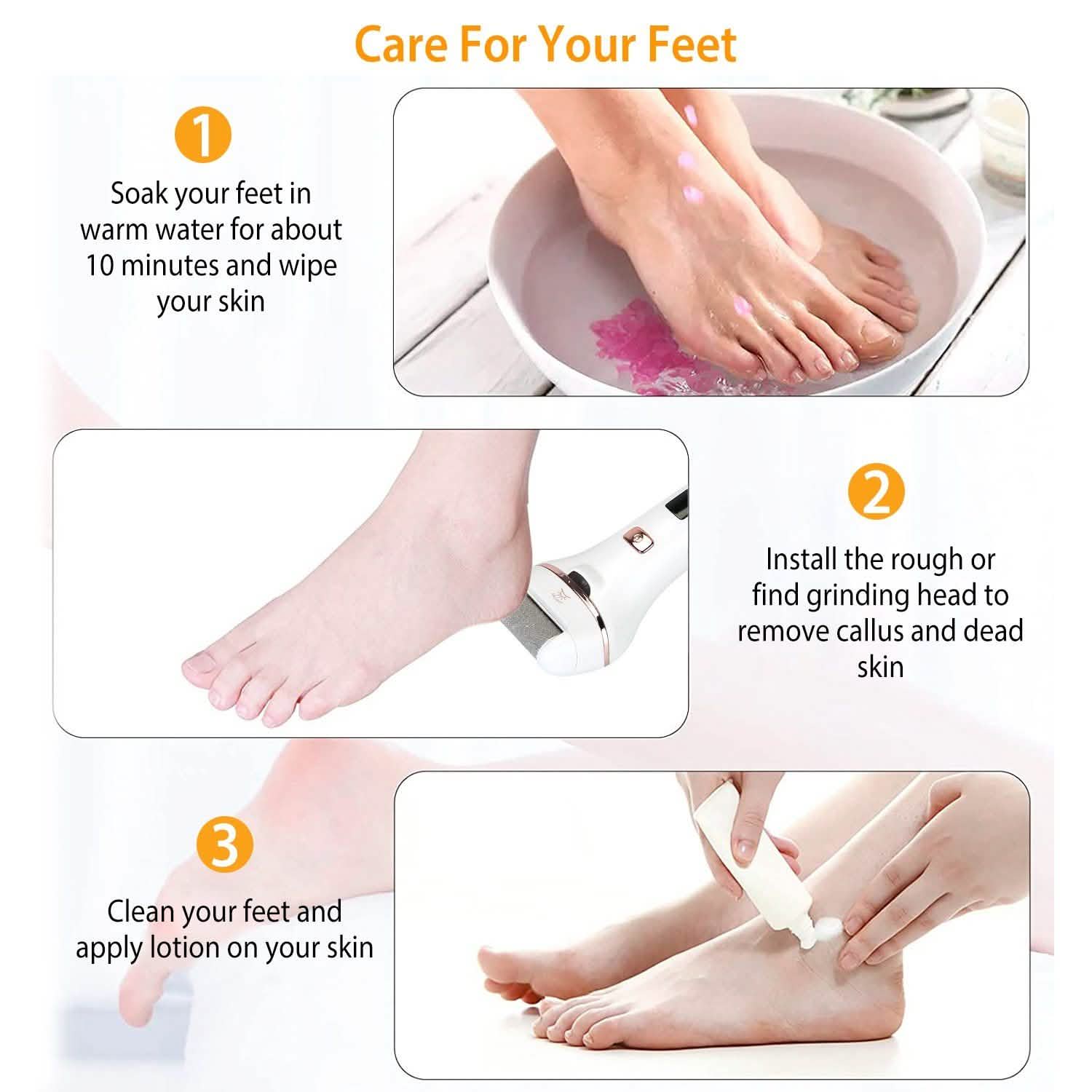 Electric Callus Remover USB Rechargeable Foot Scrubber Beauty & Personal Care - Tophatter Daily Deals