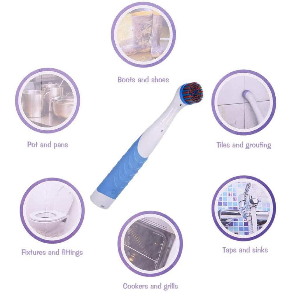 Electric Cleaning Brush with Household All Purpose 4 Brush Heads Household Appliances - Tophatter Daily Deals