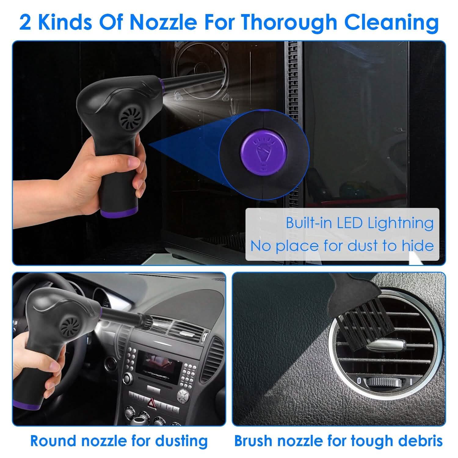 Electric Cordless Air Duster Blower Compressed Air Duster Household Appliances - Tophatter Daily Deals