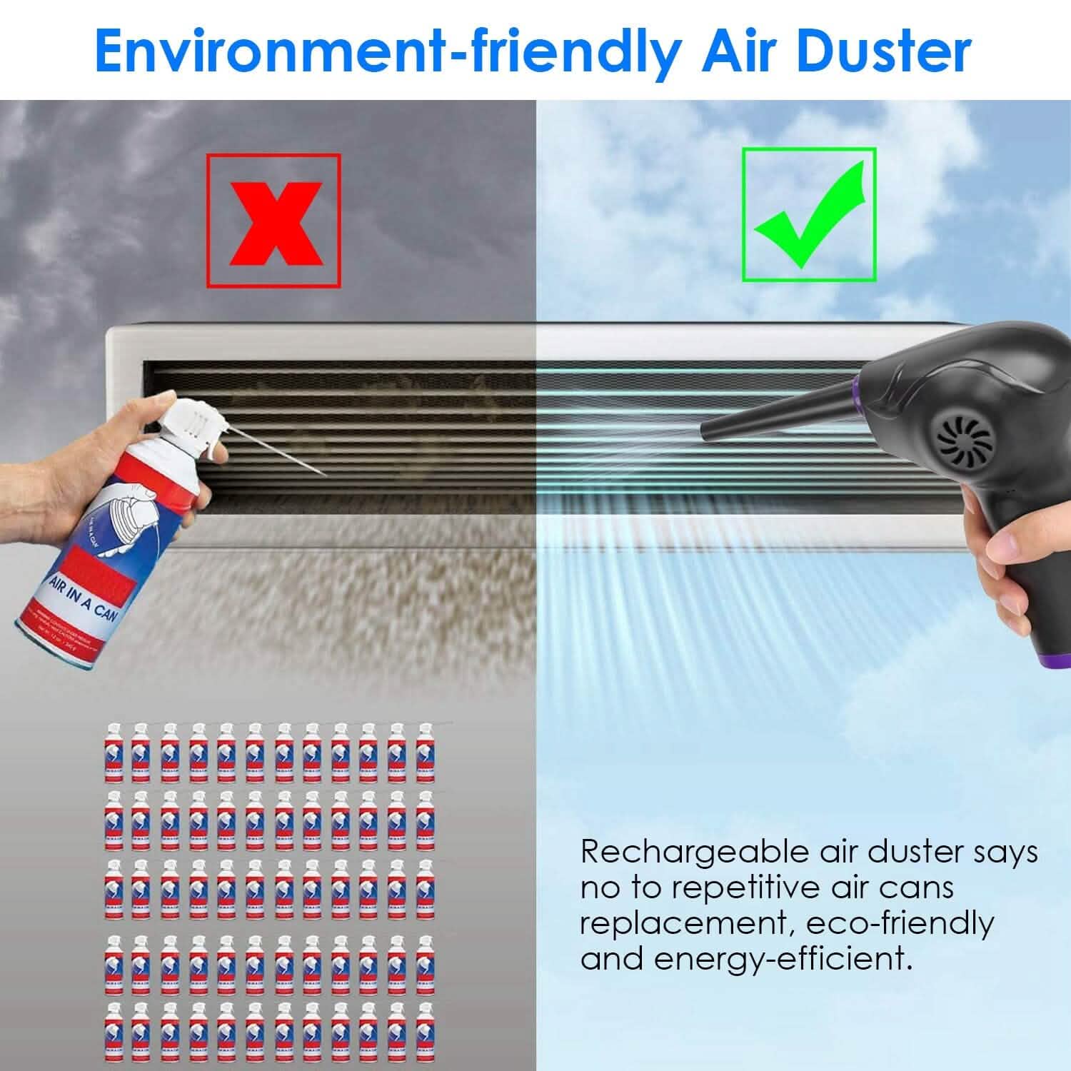 Electric Cordless Air Duster Blower Compressed Air Duster Household Appliances - Tophatter Daily Deals